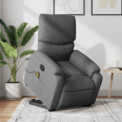 Poltrona Alzapersona Massaggi Elettrica Grigio Scuro Tessuto | homemem39