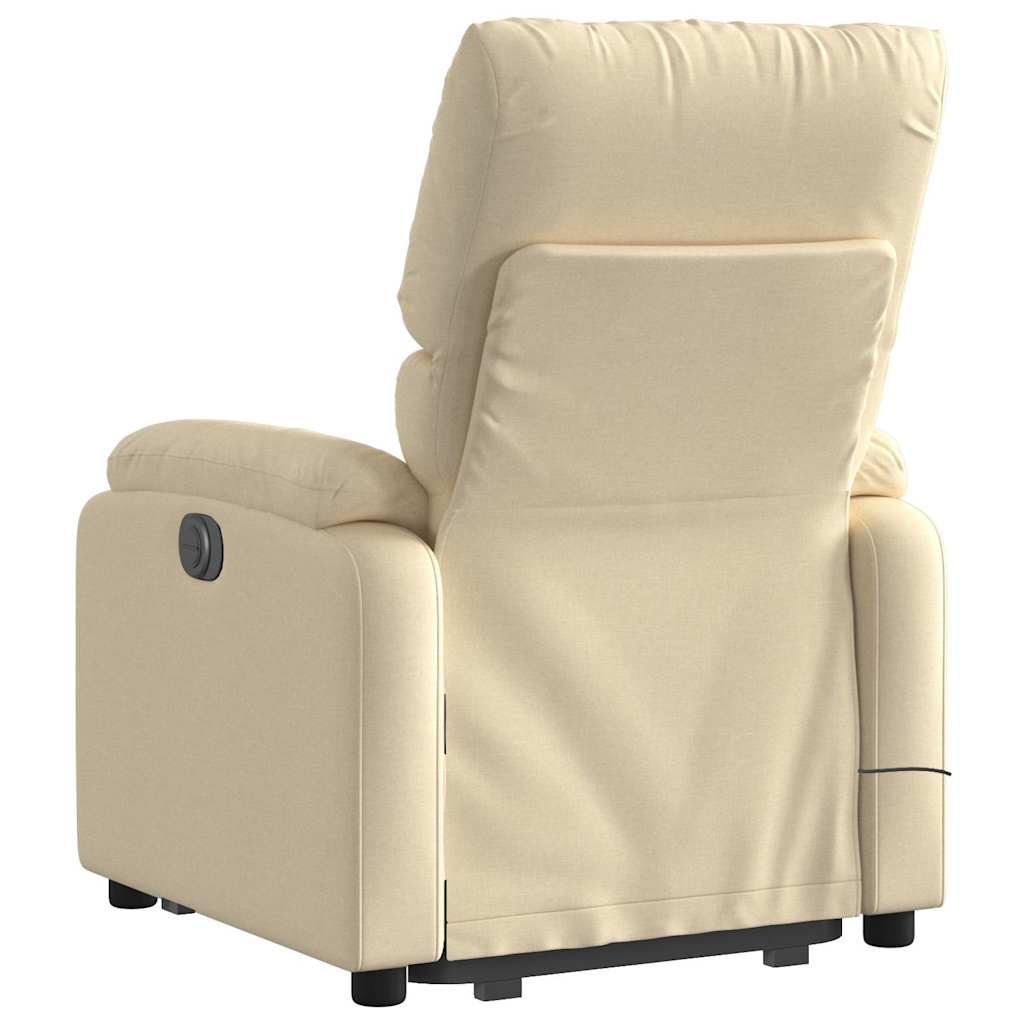 Poltrona Alzapersona Massaggiante Elettrica Crema in Tessuto | homemem39