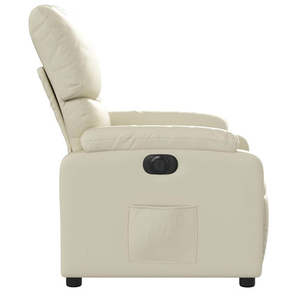 Poltrona Reclinabile Elettrica Crema in Similpelle | homemem39