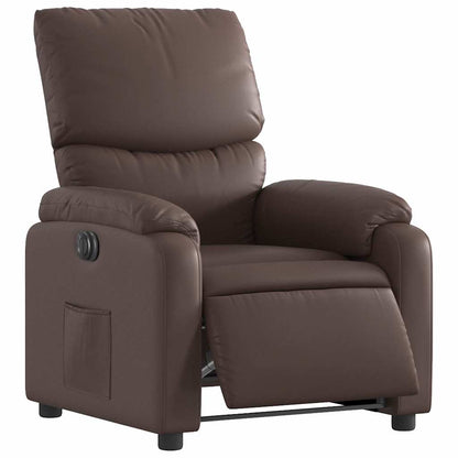 Poltrona Reclinabile Elettrica Marrone in Similpelle | homemem39