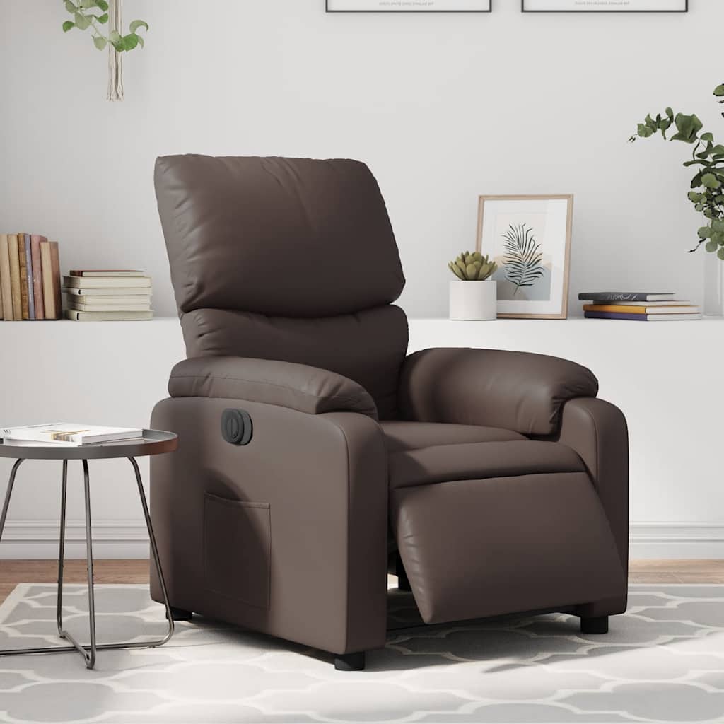 Poltrona Reclinabile Elettrica Marrone in Similpelle | homemem39