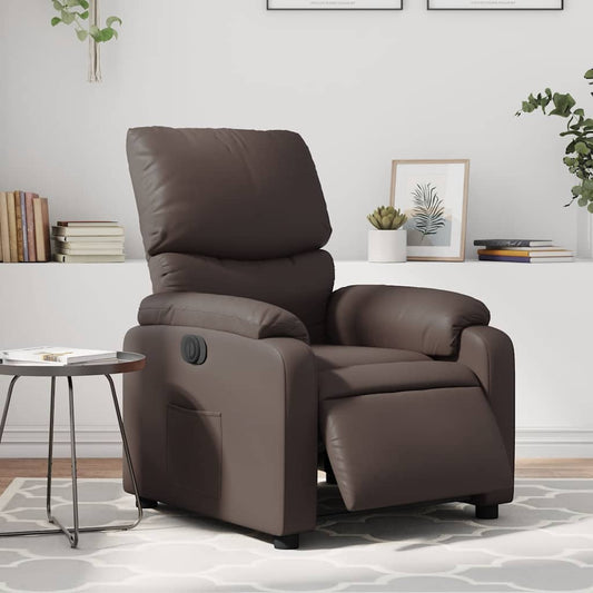 Poltrona Reclinabile Elettrica Marrone in Similpelle | homemem39