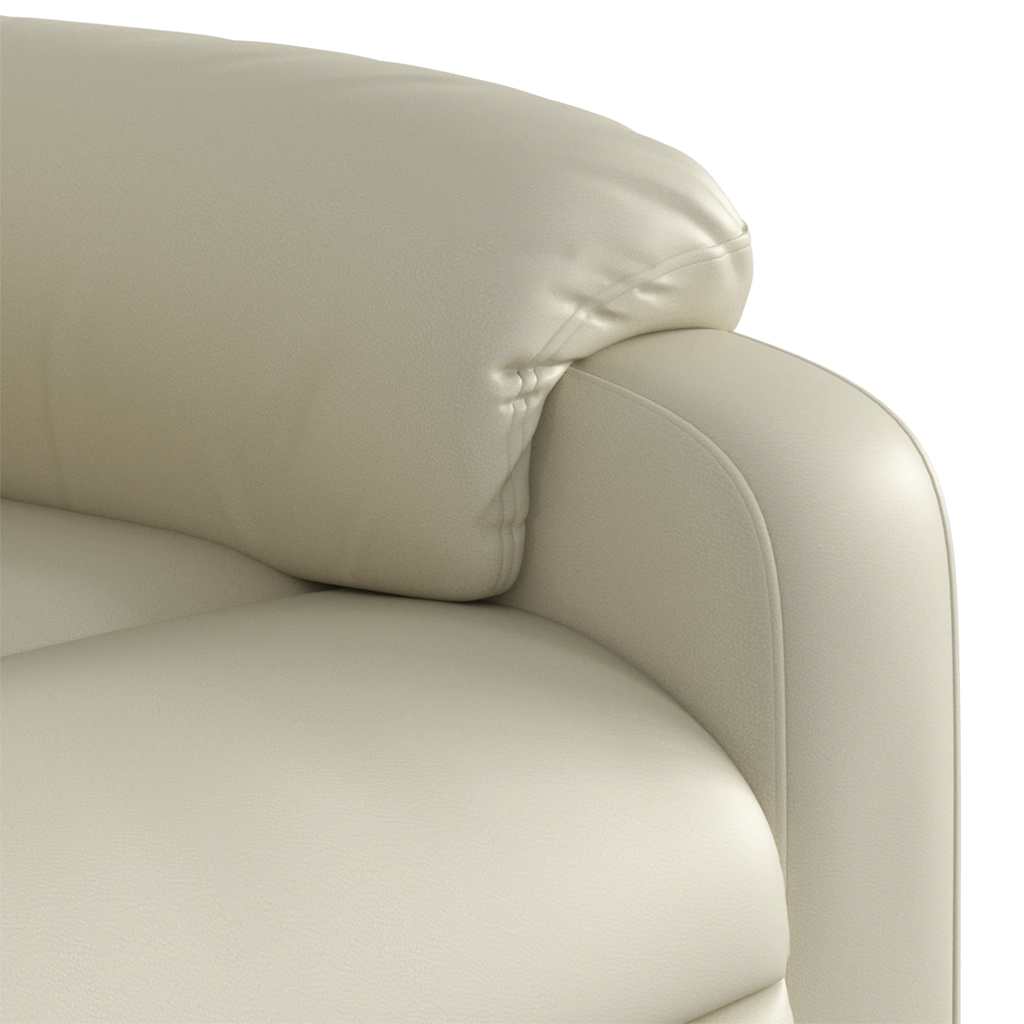 Poltrona Massaggiante Elettrica Reclinabile Crema Similpelle - homemem39