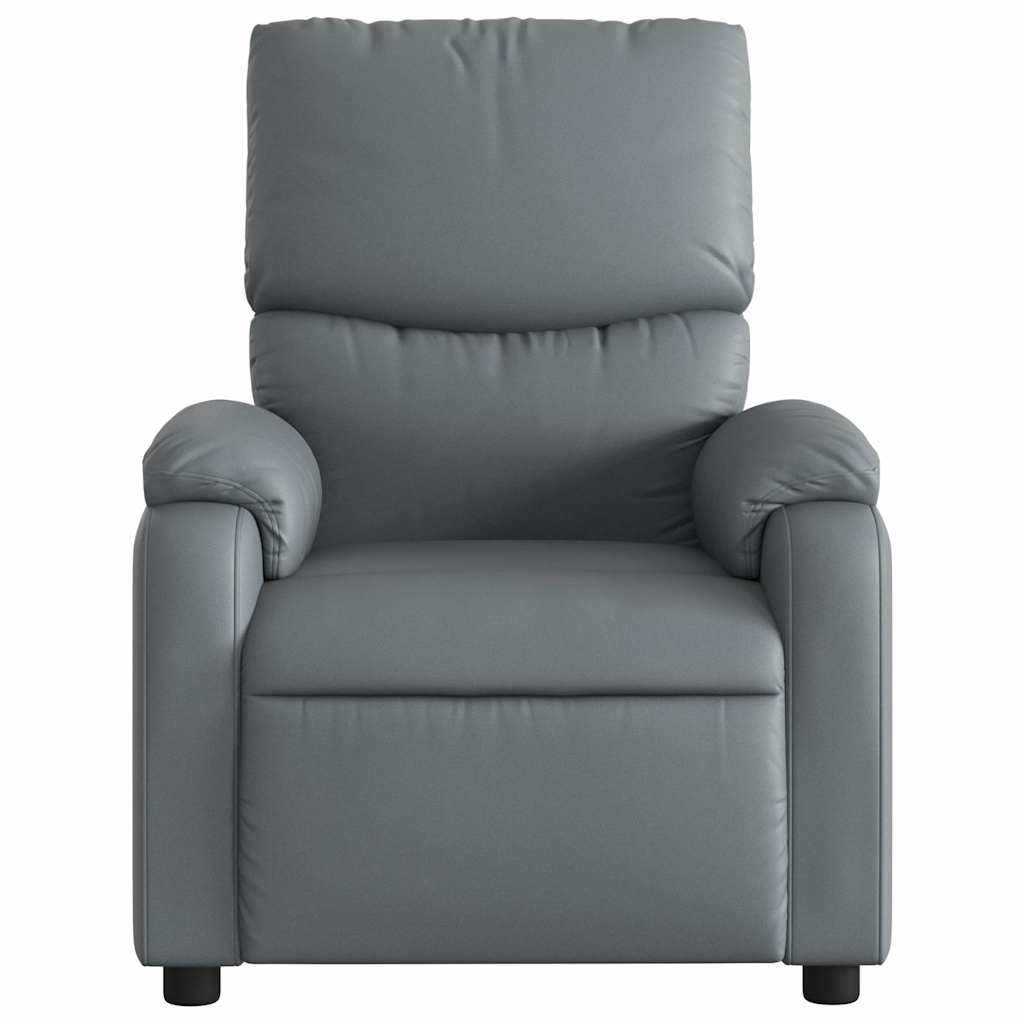 Poltrona Massaggiante Elettrica Reclinabile Grigio Similpelle - homemem39