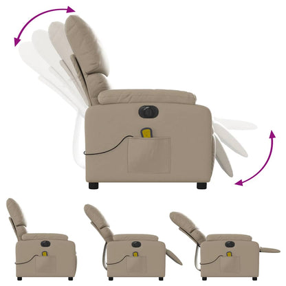 Poltrona Reclinabile Massaggio Elettrica Cappuccino Similpelle | homemem39