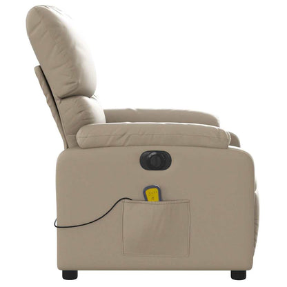 Poltrona Reclinabile Massaggio Elettrica Cappuccino Similpelle | homemem39