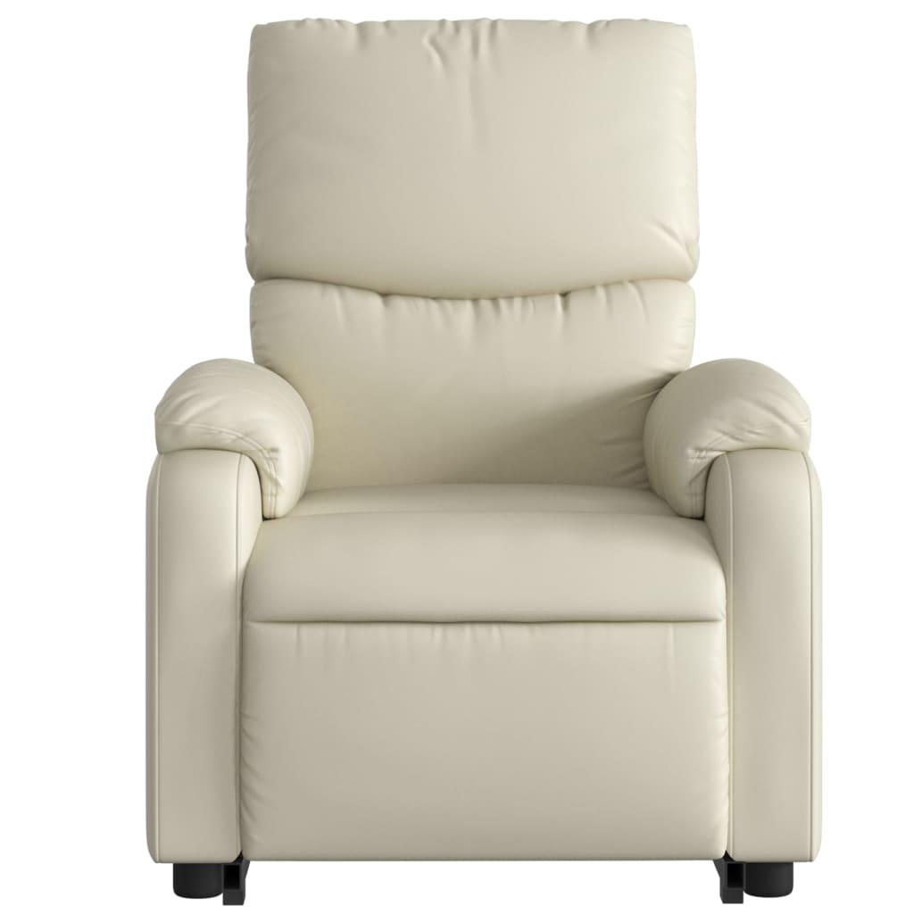 Poltrona Alzapersona Reclinabile Crema in Similpelle | homemem39