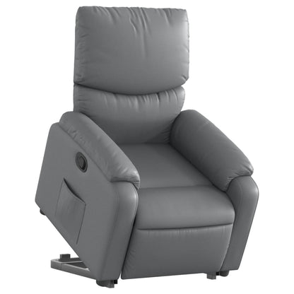 Poltrona Alzapersona Reclinabile Grigio in Similpelle | homemem39