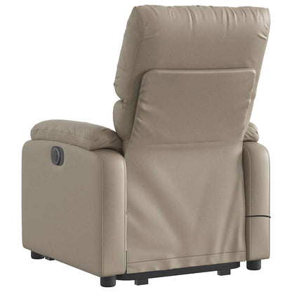 Poltrona Alzapersone Massaggi Reclinabile Cappuccino Similpelle - homemem39