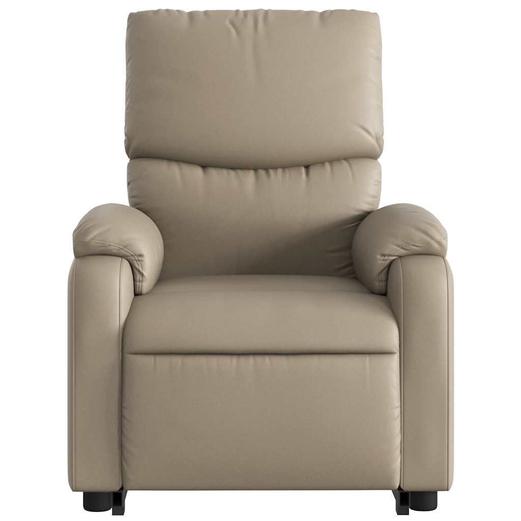 Poltrona Alzapersone Massaggi Reclinabile Cappuccino Similpelle - homemem39