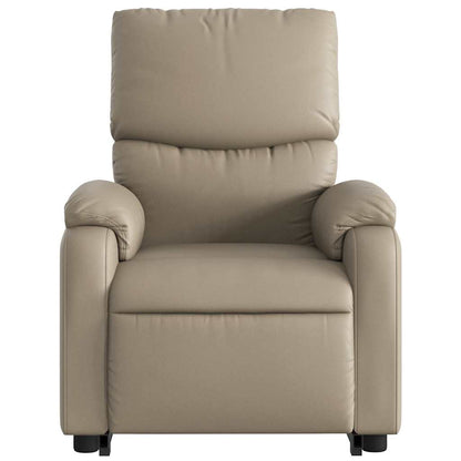 Poltrona Alzapersone Massaggi Reclinabile Cappuccino Similpelle - homemem39
