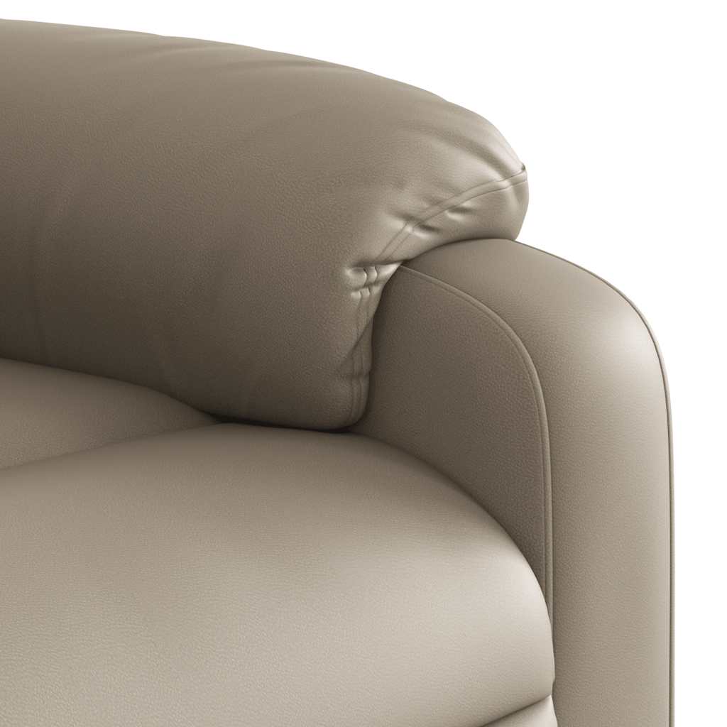 Poltrona Alzapersone Massaggi Reclinabile Cappuccino Similpelle - homemem39