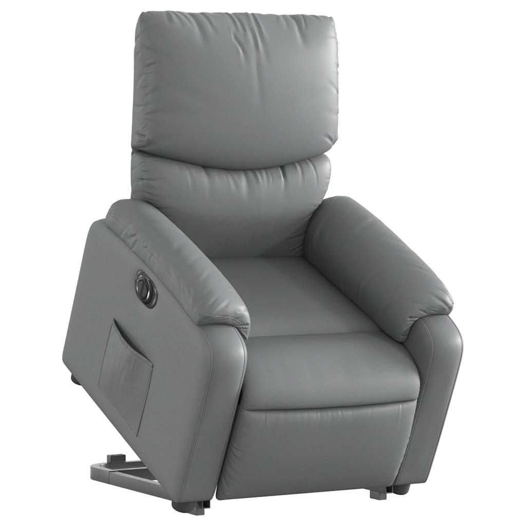 Poltrona Alzapersona Reclinabile Grigio in Similpelle | homemem39