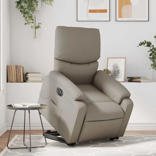 Poltrona Alzapersona Massaggio Elettrica Cappuccino Similpelle | homemem39