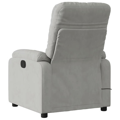 Poltrona Reclinante Massaggi Elettrica Grigio Chiaro Microfibra | homemem39