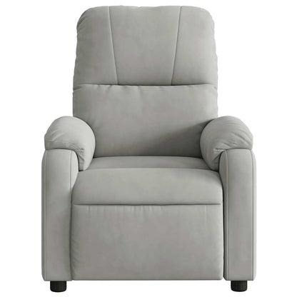 Poltrona Reclinante Massaggi Elettrica Grigio Chiaro Microfibra - homemem39