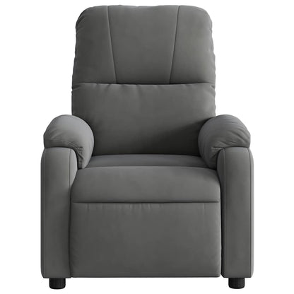 Poltrona Reclinante Massaggi Elettrica Grigio Scuro Microfibra - homemem39
