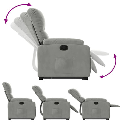 Poltrona Alzapersona Reclinabile Grigio Chiaro Microfibra | homemem39