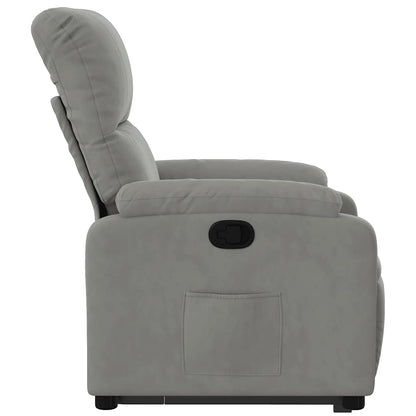 Poltrona Alzapersona Reclinabile Grigio Chiaro Microfibra | homemem39