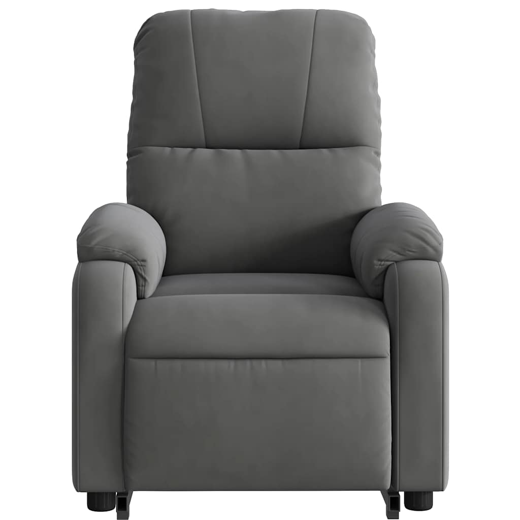 Poltrona Alzapersona Reclinabile Grigio Scuro Microfibra | homemem39
