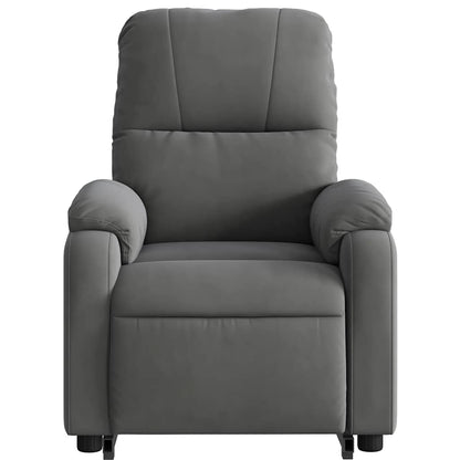 Poltrona Alzapersona Reclinabile Grigio Scuro Microfibra | homemem39
