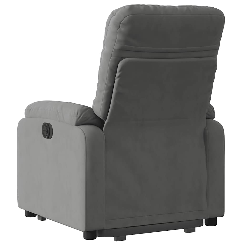 Poltrona Alzapersona Reclinabile Grigio Scuro Microfibra | homemem39