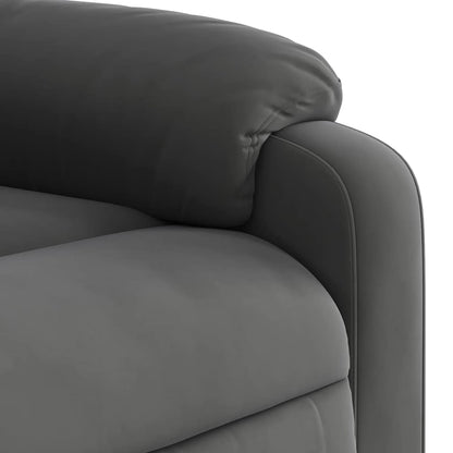 Poltrona a Rialzo Massaggi Reclinante Grigio Scuro Microfibra - homemem39