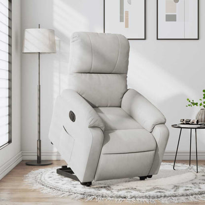 Poltrona a Rialzo Reclinante Elettrica Grigio Chiaro Microfibra | homemem39