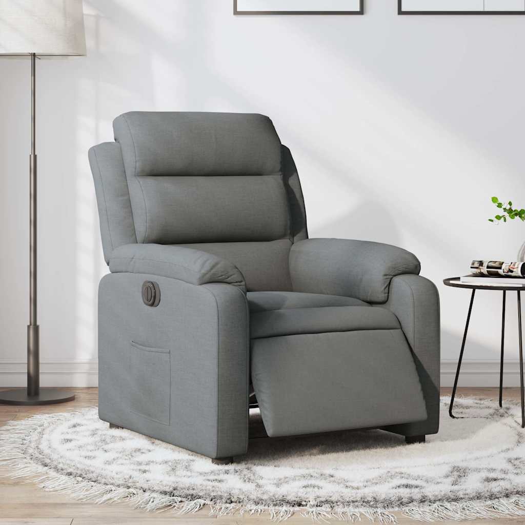 Poltrona Elettrica Reclinabile Grigio Scuro in Tessuto | homemem39