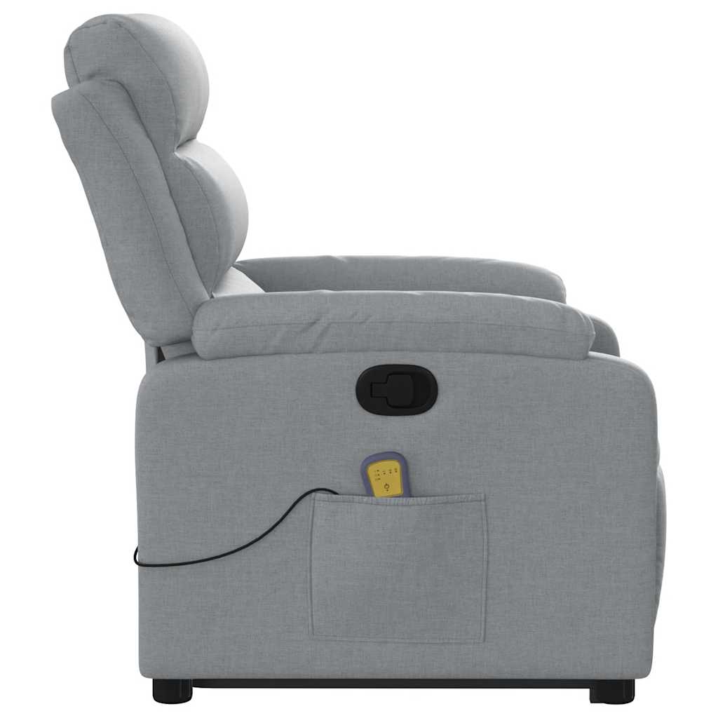 Poltrona Alzapersona Massaggi Reclinabile Grigio Chiaro Tessuto | homemem39