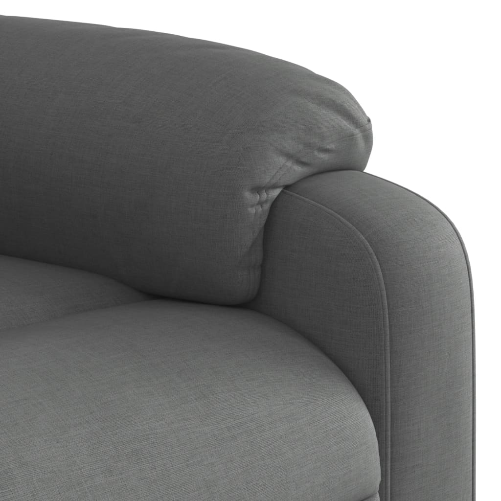 Poltrona Alzapersona Massaggi Reclinabile Grigio Scuro Tessuto - homemem39