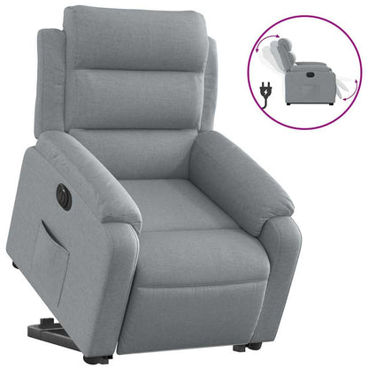 Poltrona Reclinante Alzapersona Elettrica Grigio Chiaro Tessuto | homemem39