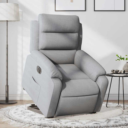 Poltrona Reclinante Alzapersona Elettrica Grigio Chiaro Tessuto | homemem39