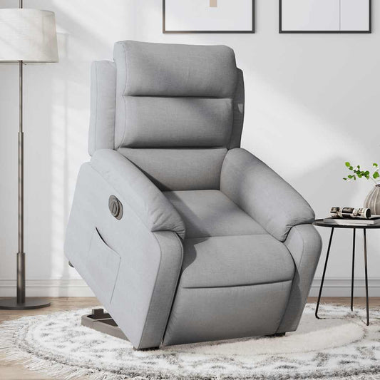 Poltrona Reclinante Alzapersona Elettrica Grigio Chiaro Tessuto | homemem39