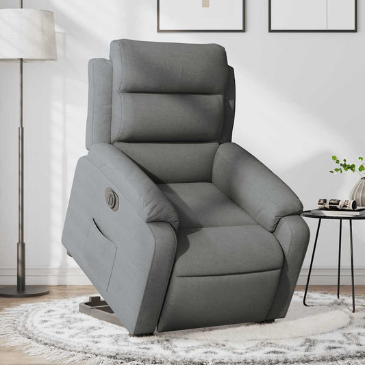 Poltrona Alzapersona Reclinabile Elettrica Grigio Scuro Tessuto | homemem39