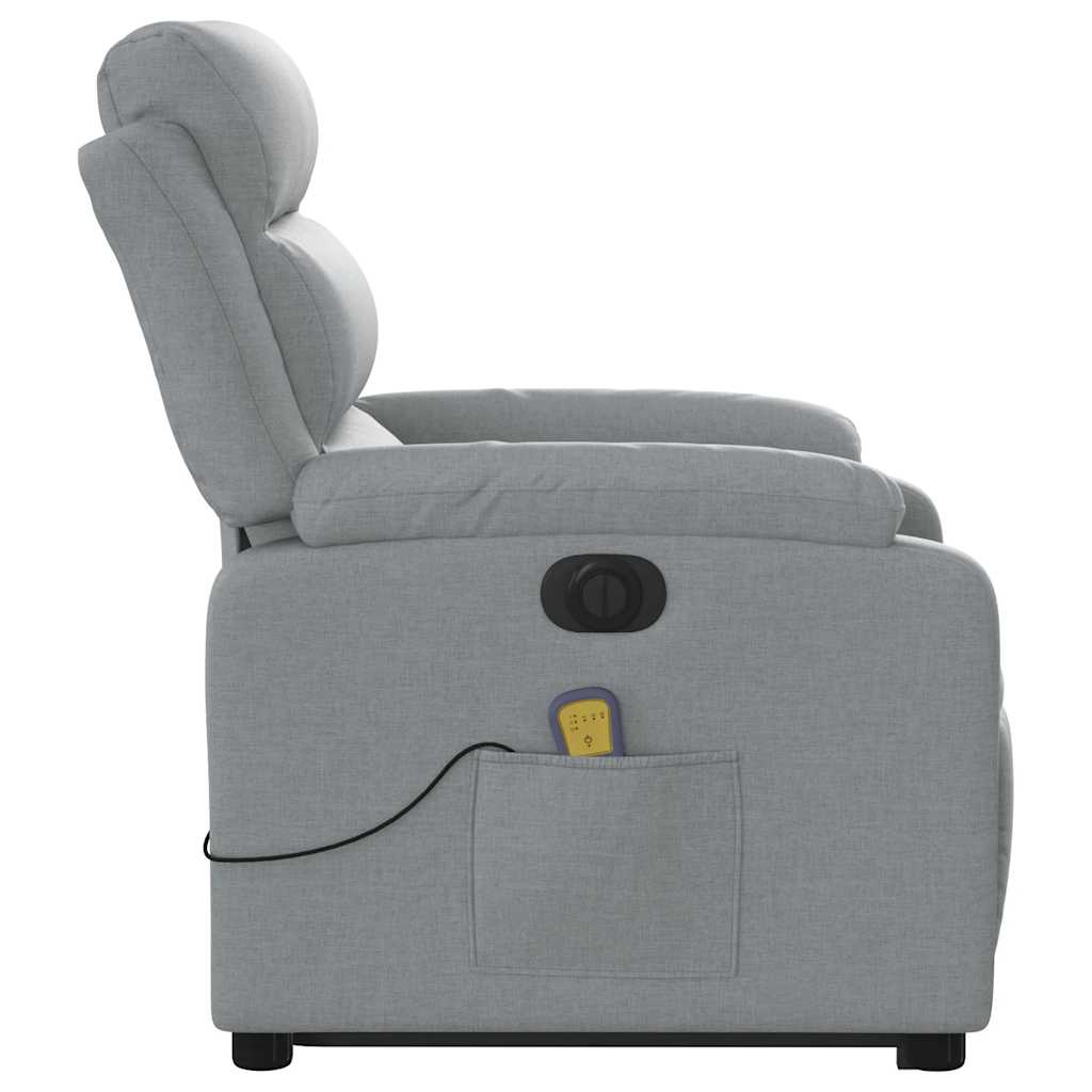 Poltrona Alzapersona Massaggi Elettrica Grigio Chiaro Tessuto | homemem39
