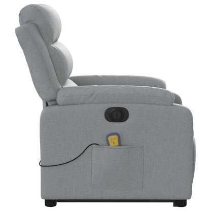 Poltrona Alzapersona Massaggi Elettrica Grigio Chiaro Tessuto | homemem39