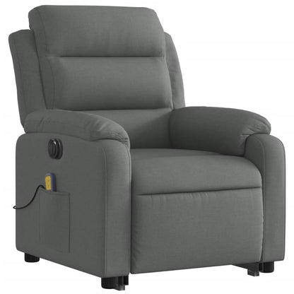Poltrona Alzapersona Massaggi Elettrica Grigio Scuro Tessuto - homemem39