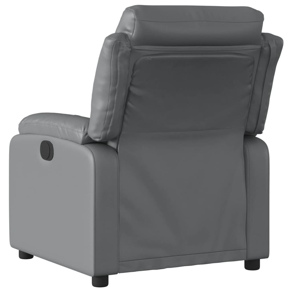 Poltrona Massaggiante Elettrica Reclinabile Grigio Similpelle | homemem39