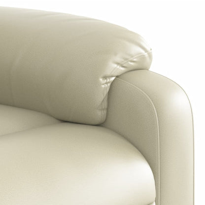 Poltrona Alzapersona Reclinabile Massaggio Crema Similpelle - homemem39