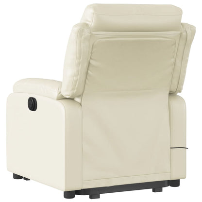 Poltrona Alzapersona Elettrica Reclinabile Crema in Similpelle - homemem39