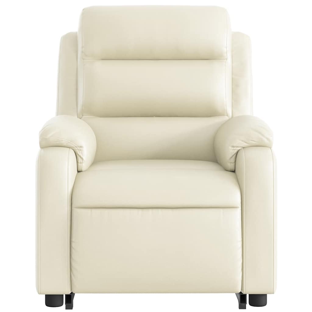 Poltrona Alzapersona Elettrica Reclinabile Crema in Similpelle | homemem39