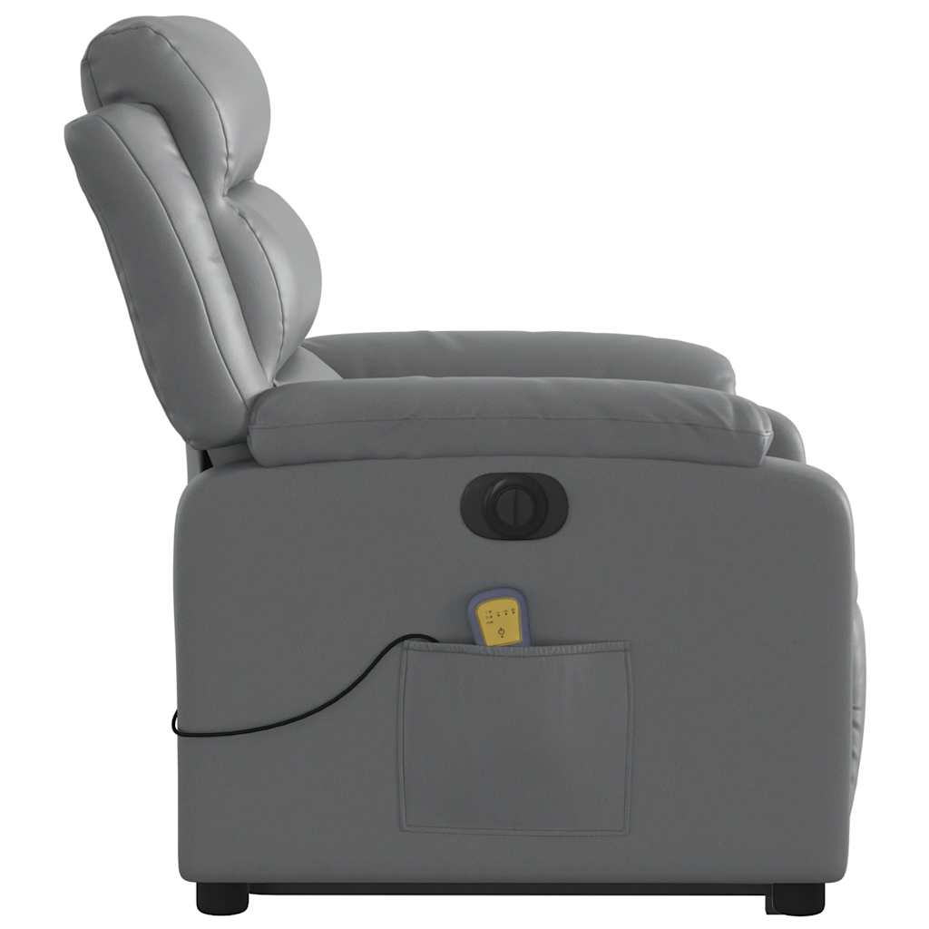 Poltrona Alzapersona Elettrica Reclinabile Grigio in Similpelle | homemem39