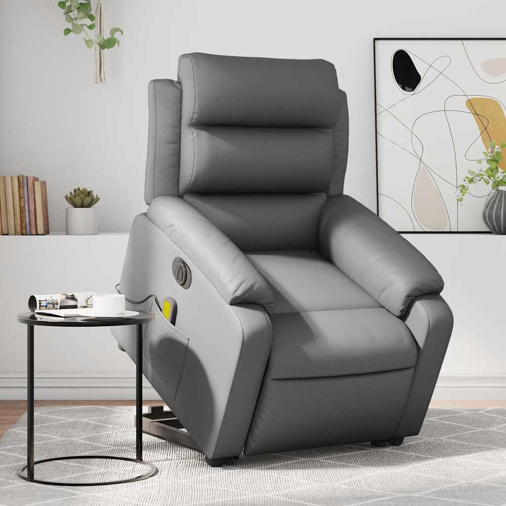 Poltrona Alzapersona Elettrica Reclinabile Grigio in Similpelle | homemem39