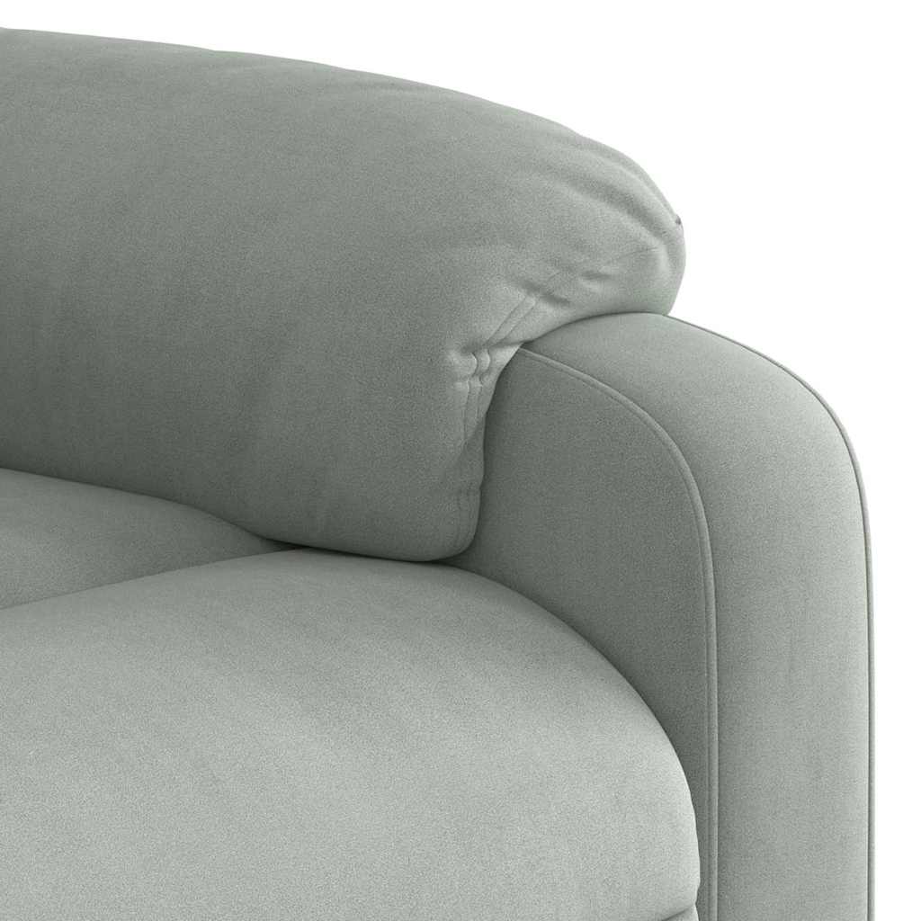 Poltrona Elettrica Reclinabile Grigio Chiaro in Vera Pelle | homemem39