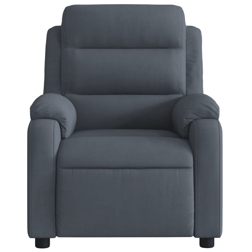 Poltrona Elettrica Reclinabile Grigio Scuro in Vera Pelle | homemem39