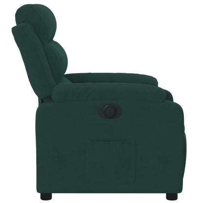 Poltrona Elettrica Reclinabile Verde Scuro in Vera Pelle - homemem39
