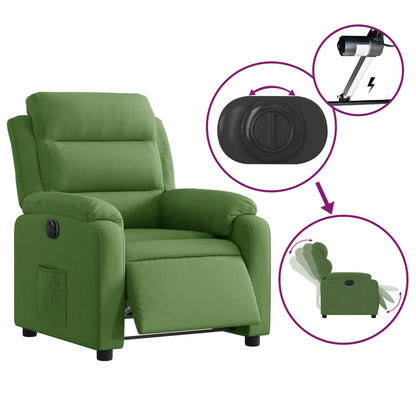Poltrona Reclinabile Elettrica Verde Chiaro in Velluto | homemem39