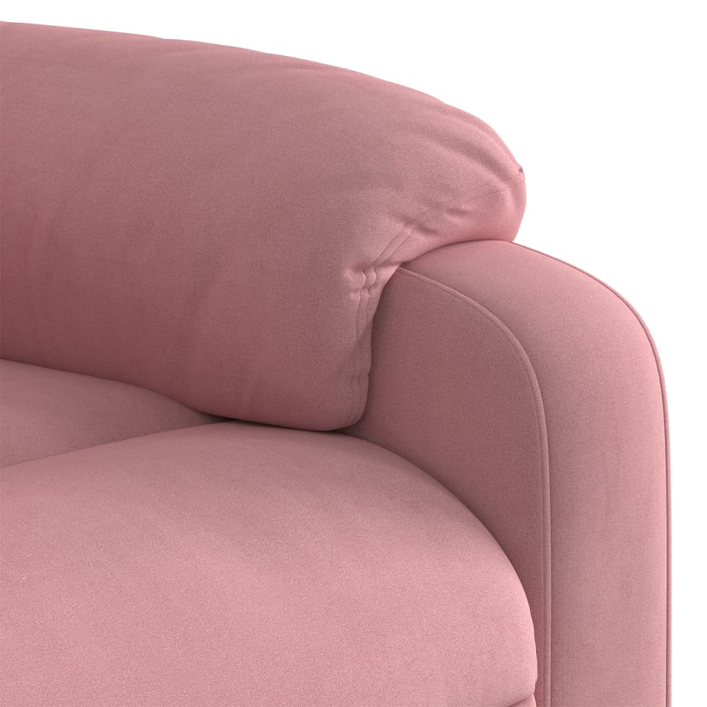 Poltrona Elettrica Reclinabile Massaggio in Velluto Rosa | homemem39