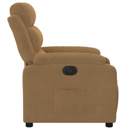 Poltrona Elettrica Reclinabile Marrone in Velluto | homemem39